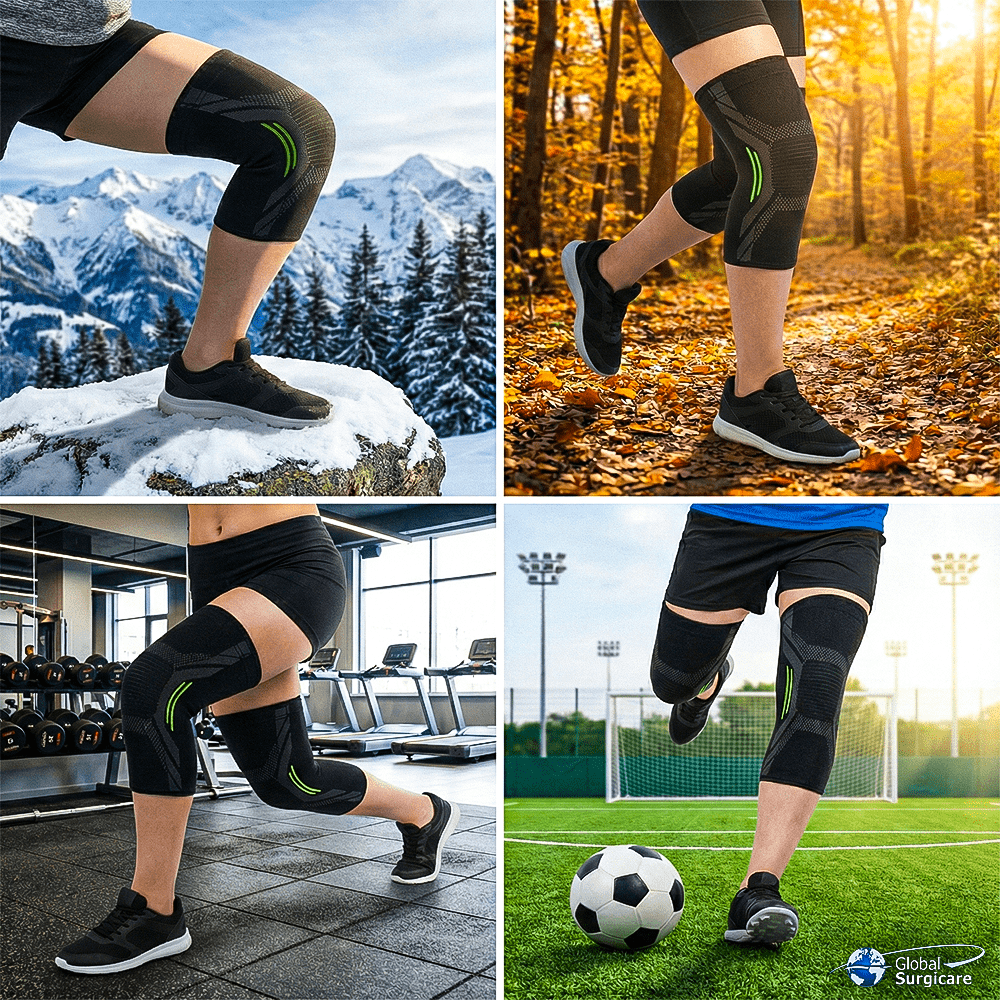 2 Pack Knee Compression Sleeves for Gym & Sports