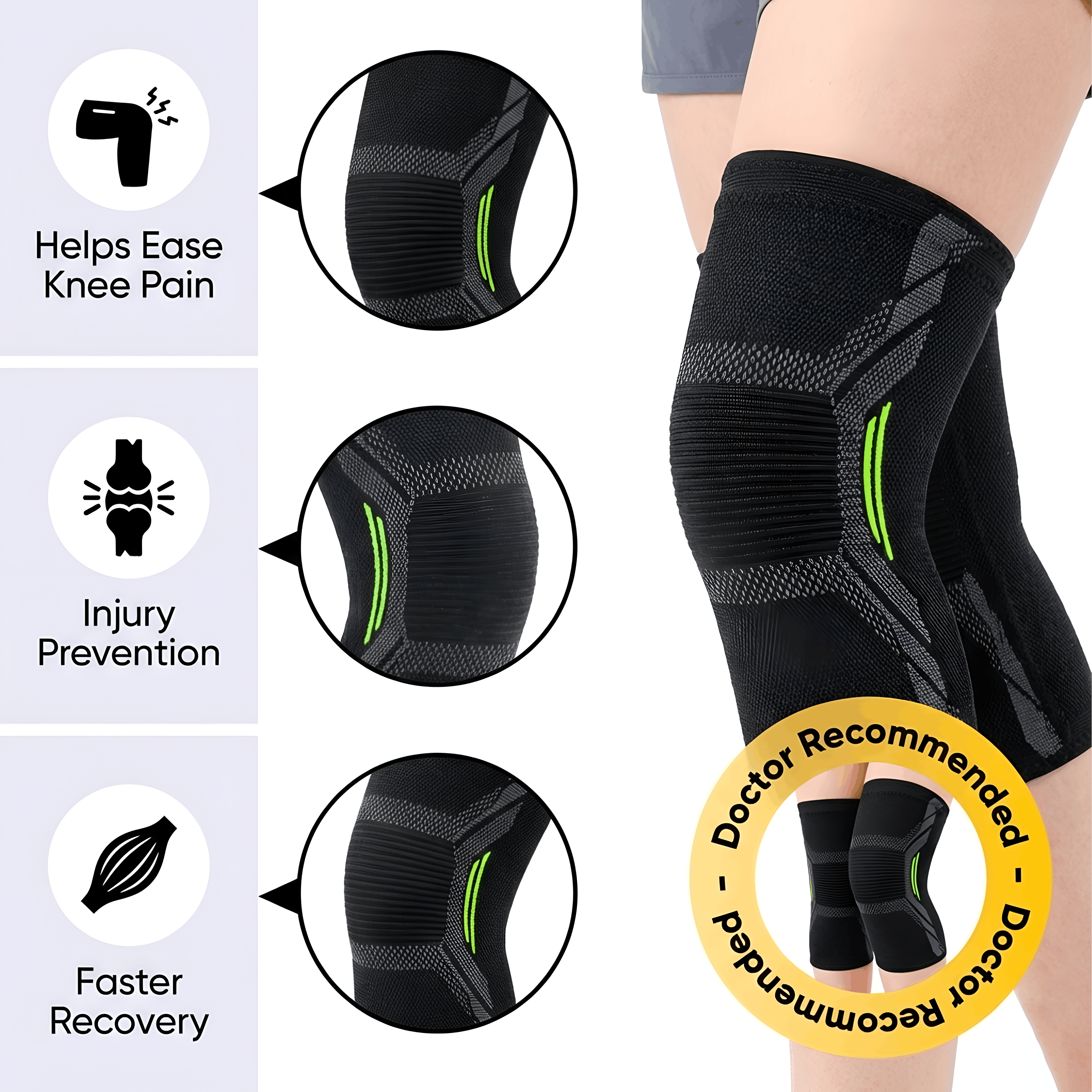 Knee Compression Sleeves for Gym & Sports