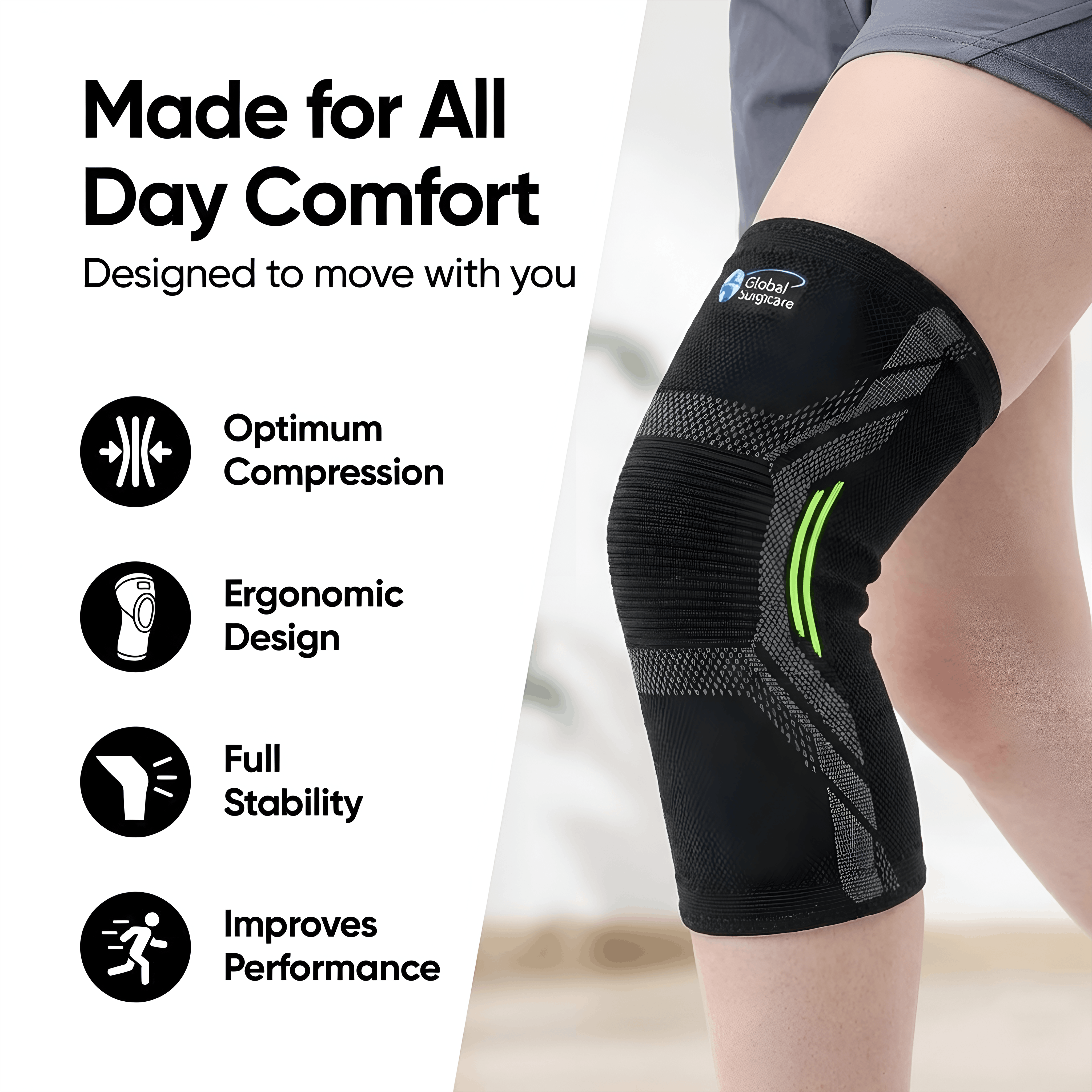 Knee Compression Sleeves for Gym & Sports