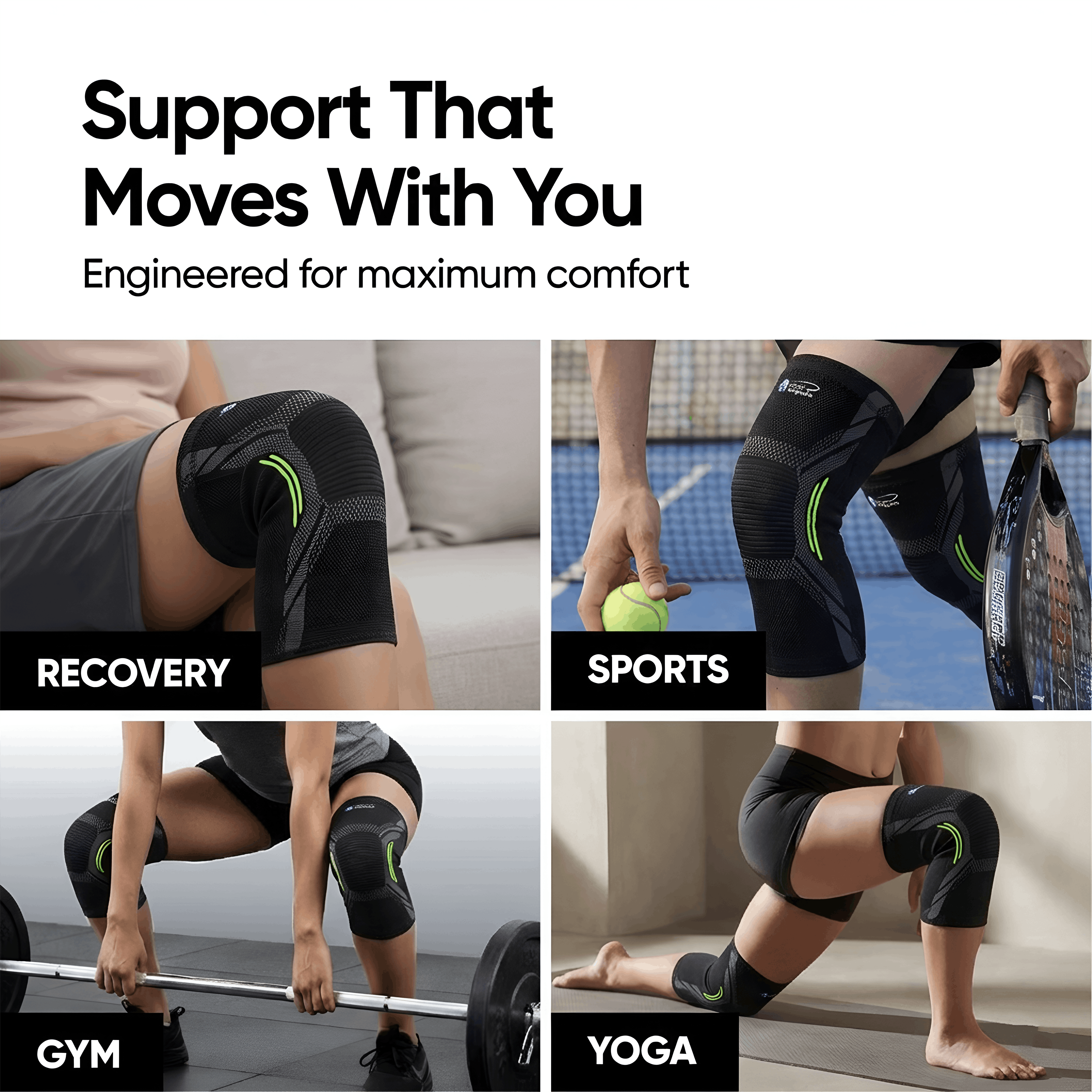 Knee Compression Sleeves for Gym & Sports