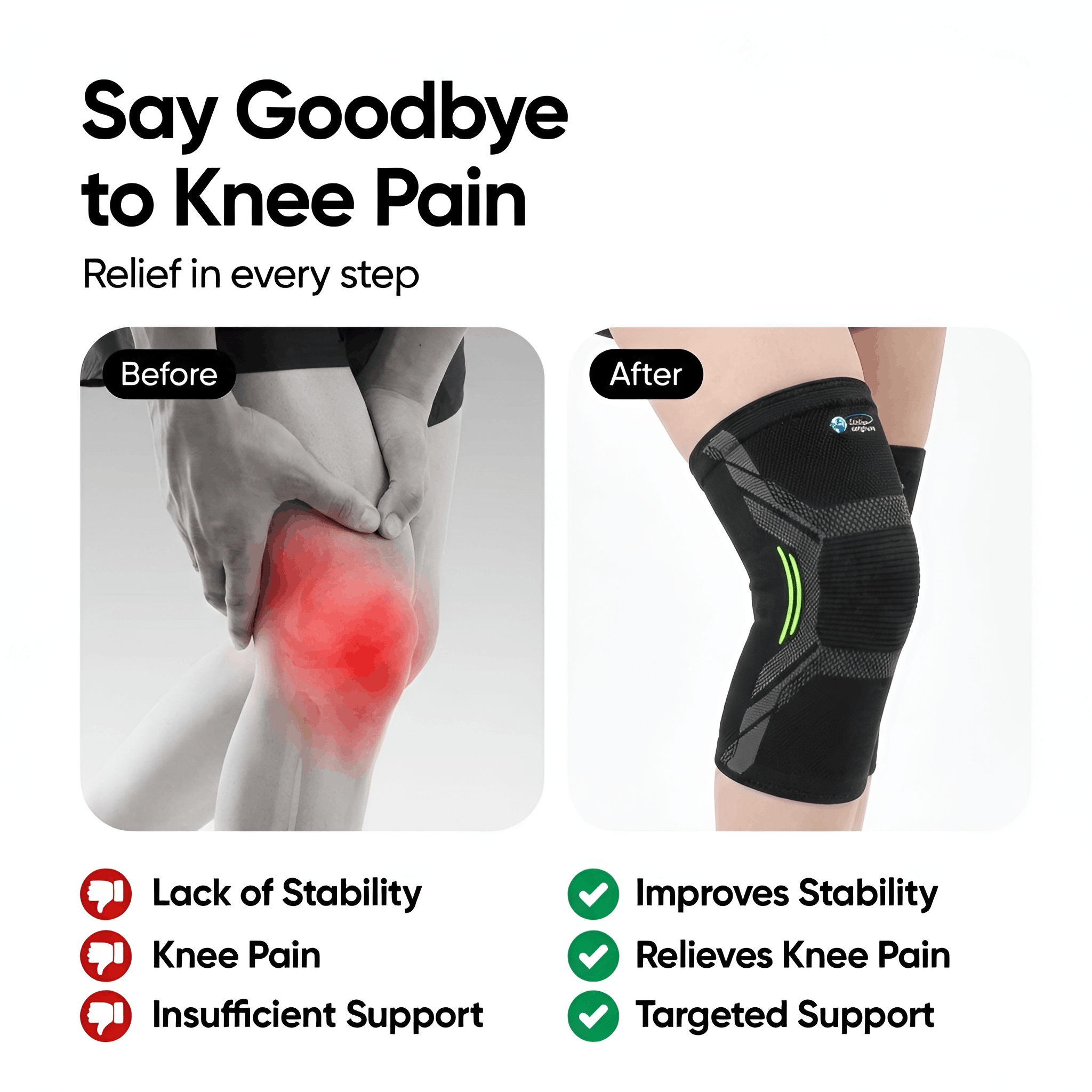 Knee Compression Sleeves for Gym & Sports