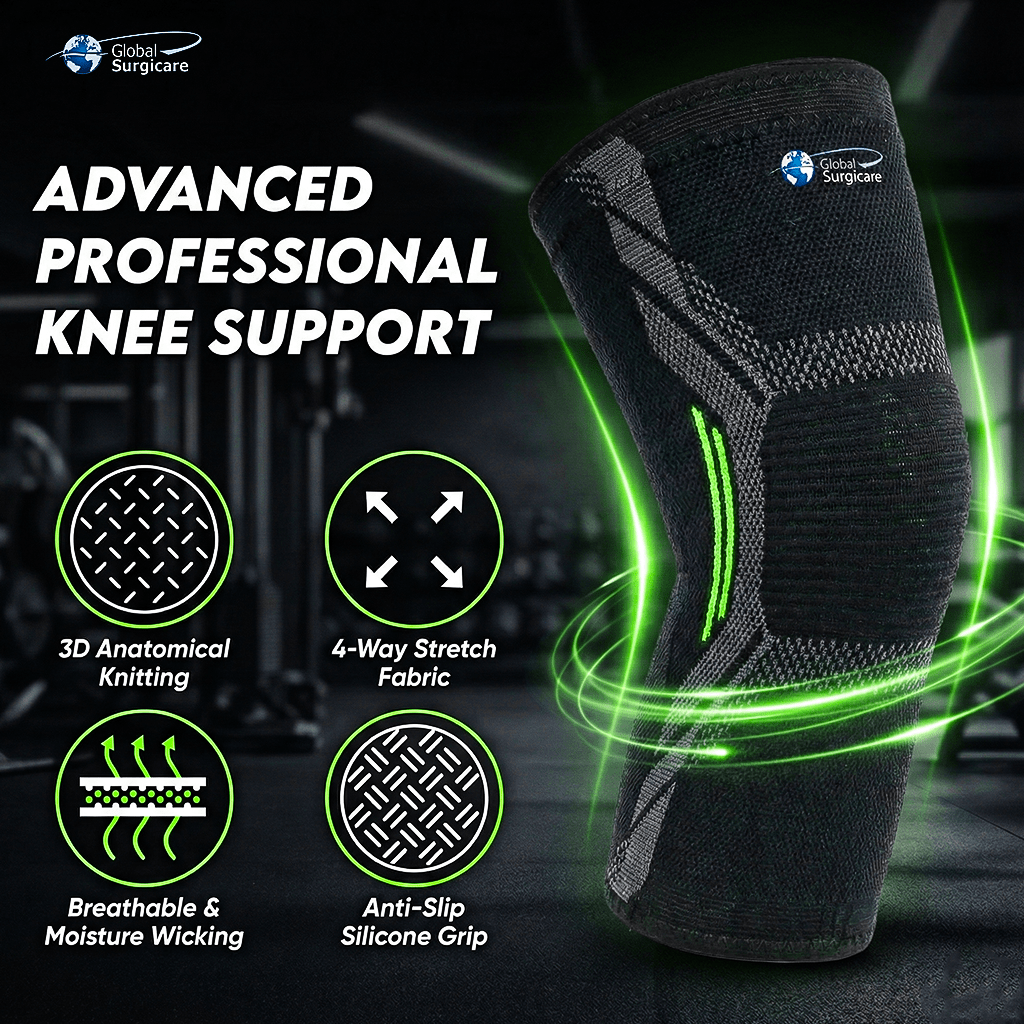 2 Pack Knee Compression Sleeves for Gym & Sports